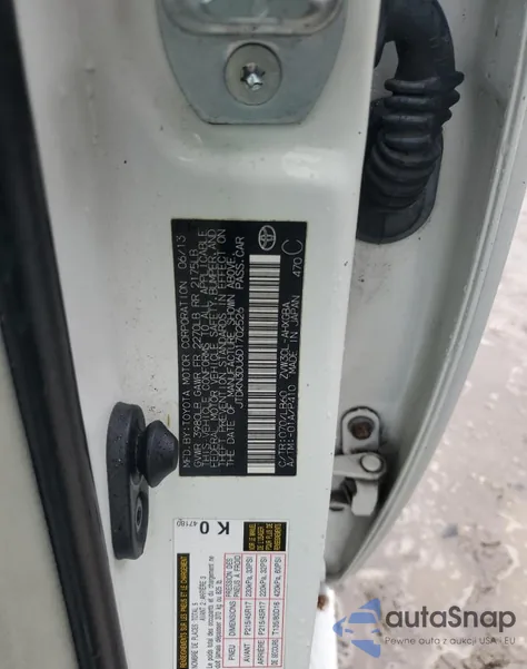 2013 Toyota Prius из США, поврежденный, VIN JTDKN3DU6D1702526